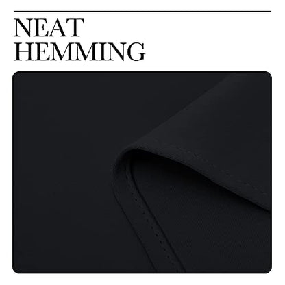 NICETOWN Blackout Draperies Window Curtain Panels, Autumn/Winter Thermal Insulated Solid Grommet Blackout Curtains/Drapes for Cafe (Set of 2, 34 inches by 84 inches, Black) - color: Black, size: 34"W x 84"L (Pack of 2)