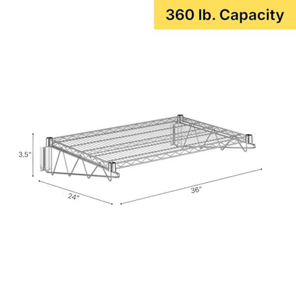 24" x 36" Chrome Wire Wall Mount Shelf - color: Chrome, size: 24" x 36"