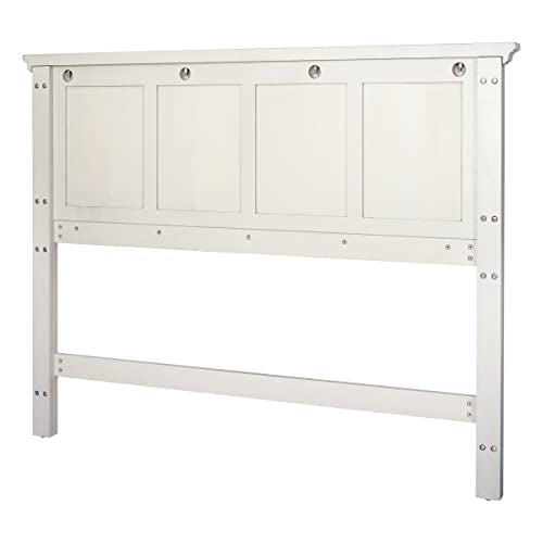 OSP Home Furnishings Farmhouse Basics Queen Headboard Only, Rustic White Finish - size: Queen