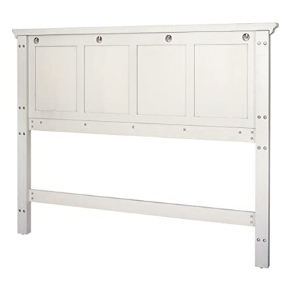 OSP Home Furnishings Farmhouse Basics Queen Headboard Only, Rustic White Finish - size: Queen