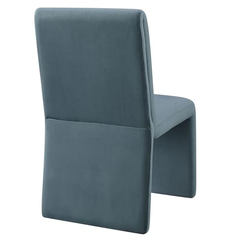 Modway Emory Upholstered Dining Side Chair in Cadet Blue - Single Armless Slipper Chair - Padded Performance Velvet Accent for Dining Room, Kitchen - color: Cadet Blue