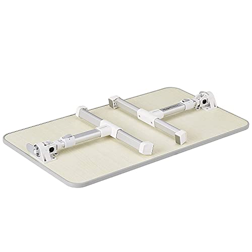 Amazon Basics Portable Foldable Adjustable Laptop Stand Tray Table Lap Desk for Bed and Couch, Fits up to 17-Inch Laptop, 13"x24", Cream - size: Large