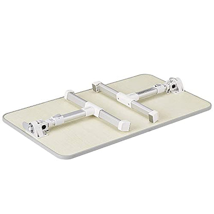 Amazon Basics Portable Foldable Adjustable Laptop Stand Tray Table Lap Desk for Bed and Couch, Fits up to 17-Inch Laptop, 13"x24", Cream - size: Large