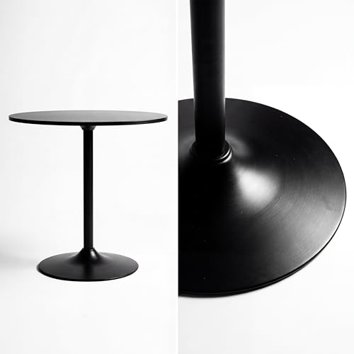 LeTinn 31.5" Round Dining Table for 4, Mid-Century Modern Pedestal Base Kitchen Table for Small Space – Compact Design for Breakfast Nook, Apartment, Dorm, Easy Assembly, Black