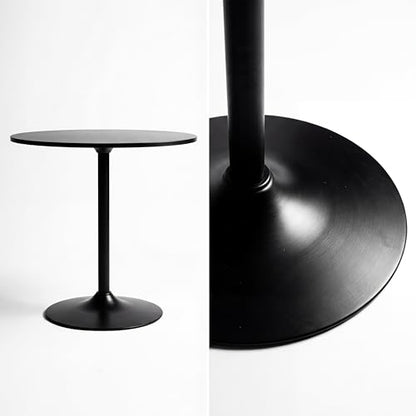 LeTinn 31.5" Round Dining Table for 4, Mid-Century Modern Pedestal Base Kitchen Table for Small Space – Compact Design for Breakfast Nook, Apartment, Dorm, Easy Assembly, Black