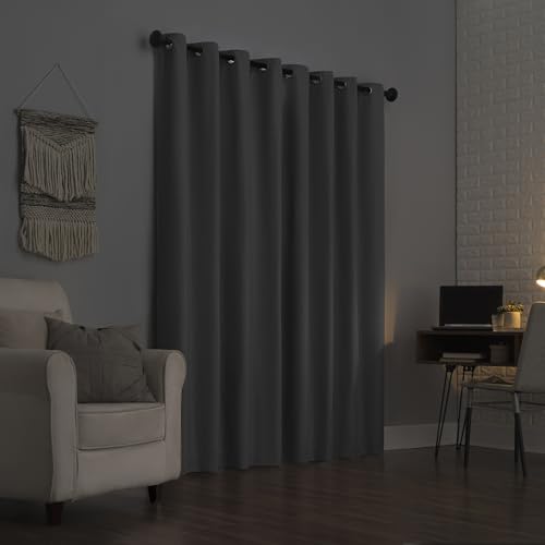 Sun Zero Columbia 2-Pack Thermal Energy Saving 100% Blackout Grommet Curtain Panel Pair, 50" x 84", Gray - color: Grey, size: 50"W x 84"L (Pack of 2)