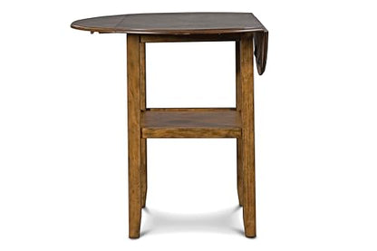 New Classic Furniture Gia 3-Piece Drop Leaf Counter Table Set with 2 Chairs, 42-Inch, Brown - color: Brown, size: Counter Set
