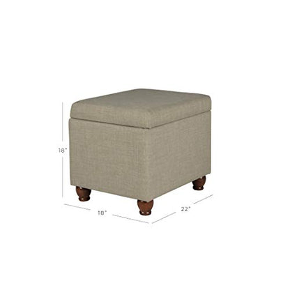 Spatial Order 22" Medium Rectangular Storage Ottoman - Tan - color: Tan