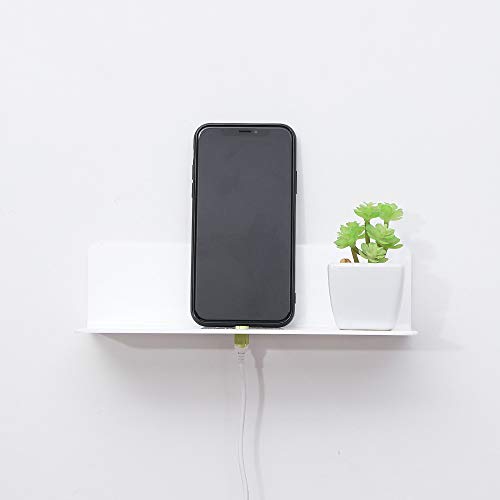 9 Inch Acrylic Floating Shelves Set of 4,Small Wall Display Shelf for Bluetooth Speakers/Security Cameras/Nintendo Switch/Action Figures,Damage-Free Wall Shelves Stick-On Shelf,White - color: White With Adhesive Tape
