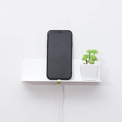 9 Inch Acrylic Floating Shelves Set of 4,Small Wall Display Shelf for Bluetooth Speakers/Security Cameras/Nintendo Switch/Action Figures,Damage-Free Wall Shelves Stick-On Shelf,White - color: White With Adhesive Tape