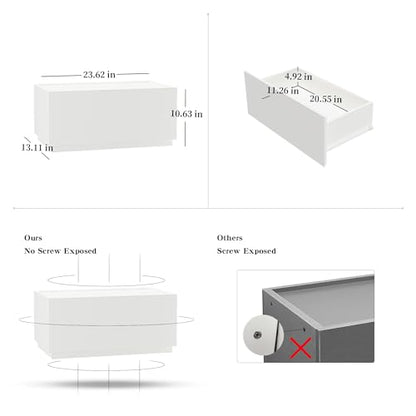 woodtalks Stackable 1 Drawer Dresser, Multi-Purpose Storage Closet Cube Dressers for Bedroom, Storage Cabinet for Entryway, Nightstand Sofa Beside Table Drawer Chest, 23.6 in, White