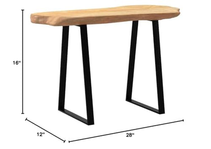 WELLAND Live Edge Cedar Entryway Bench with Metal Legs, 28" | Live edge cedar bench with sturdy metal legs adds natural warmth and functional seating to entryways and living spaces - color: Cedar Bench