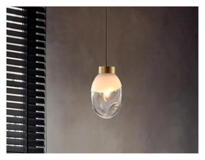 Chandelier, Small Pendant Light Nordic Designer Restaurant bar Dining Room All Copper Glass Bedroom headboard(White,D20cm) - size: D20cm, style: White