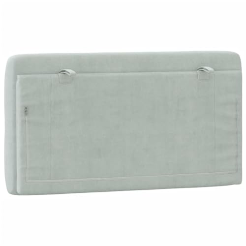 Wall Mounted Headboard Cushion 40 inch Velvet Upholstered Bed Backrest Pillow for Reading Geometric Pattern Light Grey Rectangular Bedroom Support - size: 39.4 inches wide