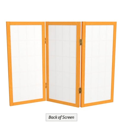 2 ft. Short Desktop Window Pane Shoji Screen - Honey - 3 Panels - color: Honey, size: 3 Panel
