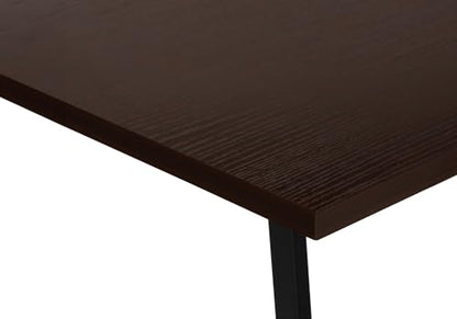Computer Desk L-Shaped Corner Desk 48" 3-Tier Writing Desk with Storage Shelves, Espresso Laminate Top, Black Metal Sawhorse Legs, Space-Saving Home Office Laptop Workstation