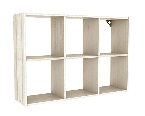 ClosetMaid 5430 Mini 6-Cube Desktop or Wall Mount Organizer, Bleached Walnut - color: Bleached Walnut