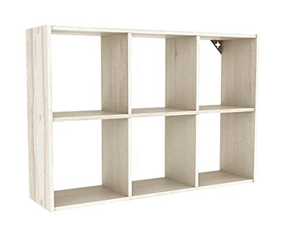 ClosetMaid 5430 Mini 6-Cube Desktop or Wall Mount Organizer, Bleached Walnut - color: Bleached Walnut
