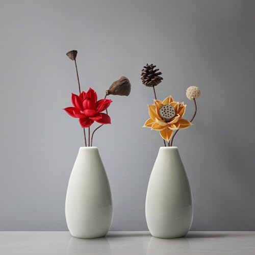 Modern Small Flower Vases 8 Pack - Ceramic, White - color: 8 Pack White - Style 11