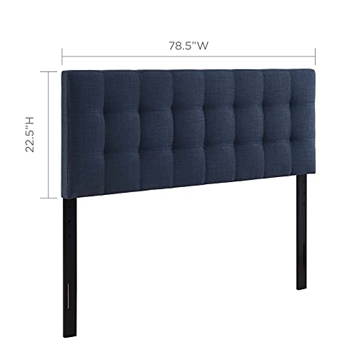 Modway Lily Tufted Linen Fabric Upholstered King Headboard in Navy - color: Navy, size: King