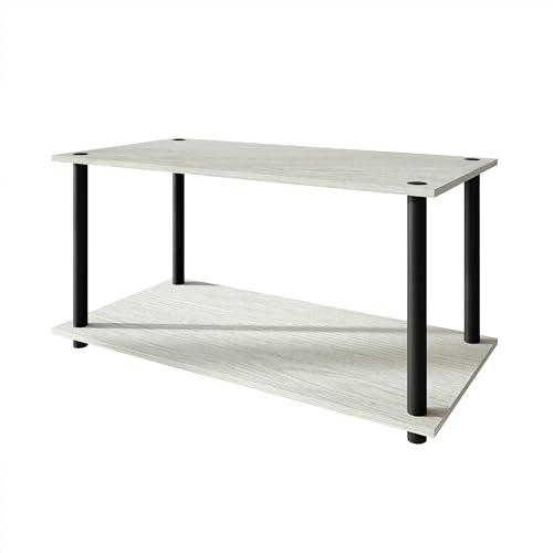 Coffee Table with Open Storage Shelf, Modern Design, Light Grey - color: Light Grey