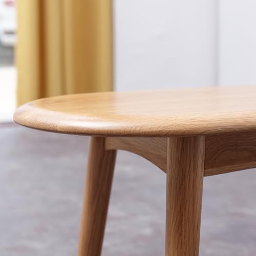 39.4" Solid Oak Skinny Bench, Natural Finish – Narrow End of Bed Bench for Bedroom, Also for Dining, Kitchen & Entryway - size: 39 Inch(Rounded corners)