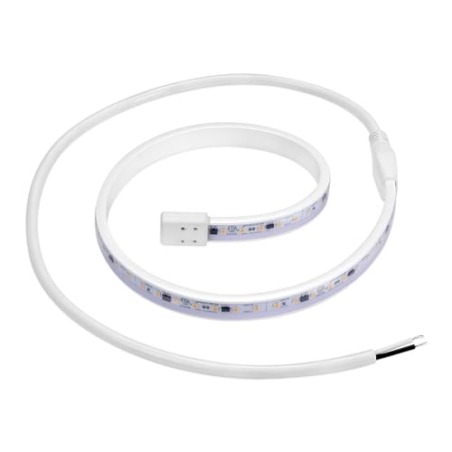 Maxxima 24 in. Hardwired LED Under Cabinet Strip Light, 920 Lumens, 3000K | Warm White, Kitchen and Living Room 120V White Cove Lighting, No Power Supply Needed - size: 24 Inch