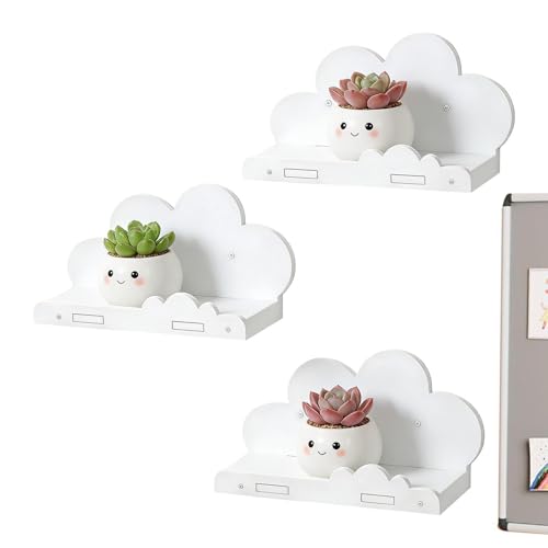 White Floating Shelves 3 Pieces 29.5x9.4x15cm Wall Mounted Floating Decor | Nursery Wall Decor for Girls Room Bathroom Home Playroom Dorm Apartment Office