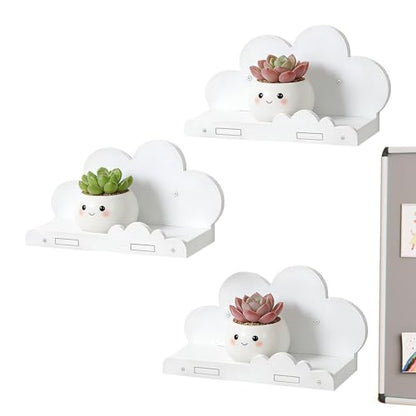 White Floating Shelves 3 Pieces 29.5x9.4x15cm Wall Mounted Floating Decor | Nursery Wall Decor for Girls Room Bathroom Home Playroom Dorm Apartment Office