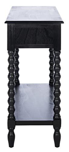 SAFAVIEH Furniture - Athena 2-Drawer Console Table - Black - Solid Wood - Farmhouse Classic Design - Ideal for Entryway, Living Room, Hallway, 35.5" W x 13" D x 29.5" H (CNS5702B) - color: Black