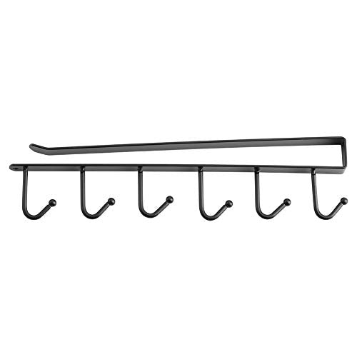 Coffee Mug Rack Under Cabinet, Coffee Cup Holder Under Cabinet, Iron Kitchen Utensil Coffee Mug Holder for Cupboard Shelf(Black) - color: Black