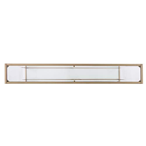 SEI Furniture Bergen 56 inches Long Narrow Metal Console Table, Open Concept Living Space, Glam Style Painted Iron, Gold - color: Gold