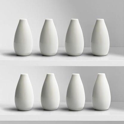Modern Small Flower Vases 8 Pack - Ceramic, White - color: 8 Pack White - Style 11