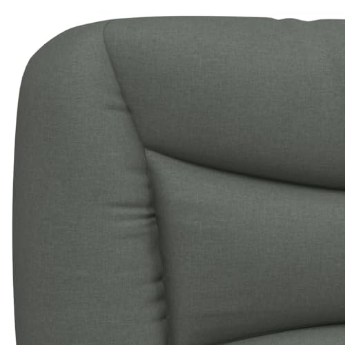 Headboard Cushion for Queen Bed, Striped Rectangular Backrest Pillow with Breathable Polyester Fabric and PP Fiber Filling for Reading and Relaxing, Dark Grey - color: Dark Gray 2