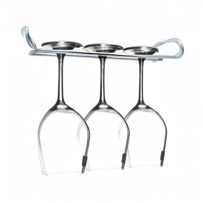 10 Inch Wine Glass Rack Under Cabinet Shelf Stemware Storage Hanging Hanger Organizer Glasses Holder with Drying Under Counter Metal for Kitchen and Bar Set of 4 Silver - size: Set of 4 silver, style: Double Opening