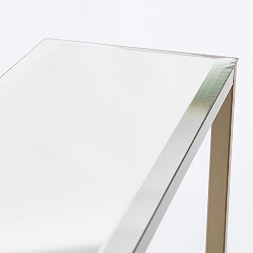 SEI Furniture Darrin Narrow Mini Console Table With Mirrored Top, Transitional Style With Glam Touch Powder-Coated Iron, Gold - size: 36"