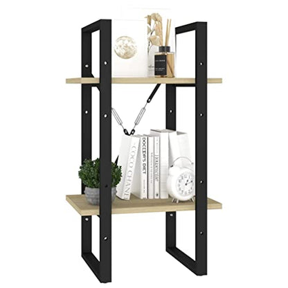 Sonoma Oak 2-Tier Book Cabinet, Small Bookcase with Engineered Wood, 15.7"x11.8"x27.6" for Home Office - color: Sonoma Oak, size: 1 & 27.6"
