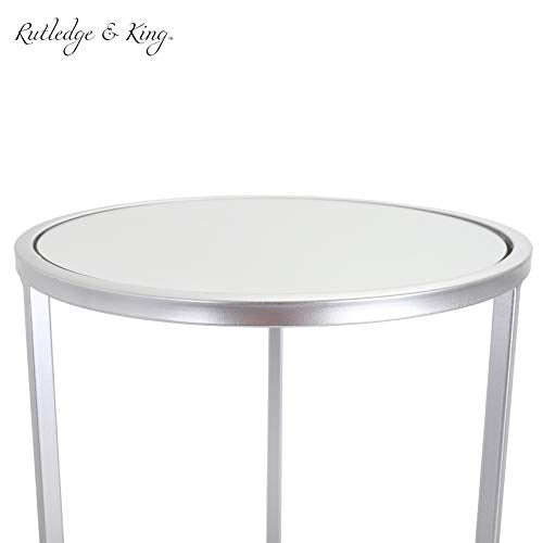 Nested Metal Side Tables - Set of 2 for Living Room & Bedroom (Silver) - color: Odessa - Silver