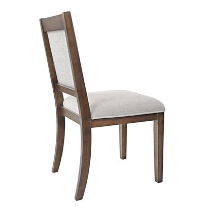 HomePop Open Back Upholstered Wood Frame Dining Chairs -Neutral Textured Solid (Set of 2) - color: Neutral Textured Solid (Set of 2), style: Pack of 2