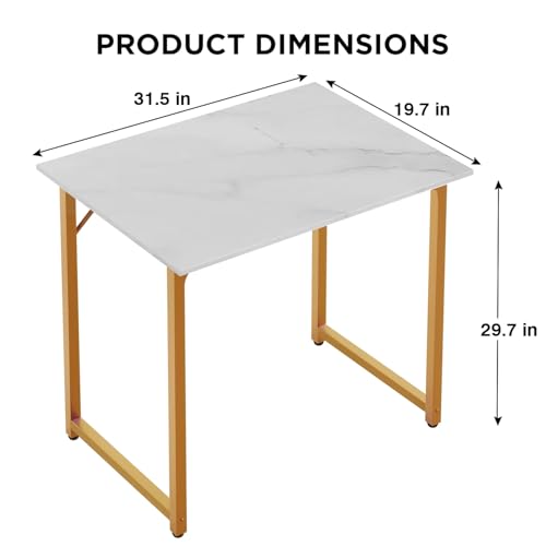 32 Inch Computer Desk, Modern Simple Style Desk for Home Office, Study Student Writing Desk Metal Frame Gaming Desk - color: Brown, size: 32 Inch