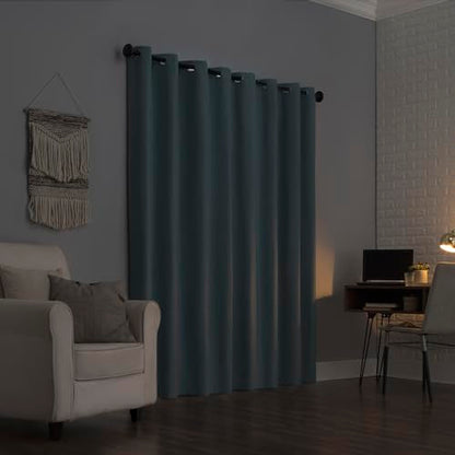 Sun Zero Columbia 2-Pack Thermal Energy Saving 100% Blackout Grommet Curtain Panel Pair, 50" x 95", Misty Blue - color: Mineral Blue, size: 50"W x 95"L (Pack of 2)