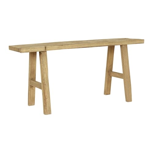 Artissance 43-Inch Elmwood Bench, Natural Wood Rectangular Rustic Bench for Entryway, Hallway, Living Room, and Dining Room - size: 20H x 43W x 10L