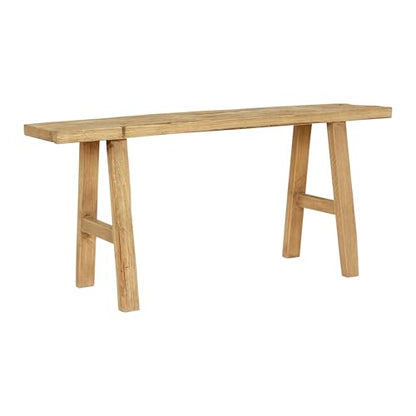 Artissance 43-Inch Elmwood Bench, Natural Wood Rectangular Rustic Bench for Entryway, Hallway, Living Room, and Dining Room - size: 20H x 43W x 10L