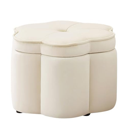 24" Small Modern Nesting Tables with Large Weight Capacity, Modern Nesting Side Tables with Space-Saving Design, Small Coffee Table with Side Storage Shelf for Living Room, Cream - color: Cream