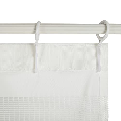 10ft Wide x 8ft Tall Room Divider Privacy Partation Curtains | 1 Panel, White, Cubicle Curtain With Flexible Flat Hooks, Privacy Screen, 96 Inches Long, 120W x 96L - color: White, size: 120"W x 96"L (Pack of 1)