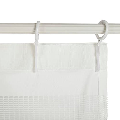 10ft Wide x 8ft Tall Room Divider Privacy Partation Curtains | 1 Panel, White, Cubicle Curtain With Flexible Flat Hooks, Privacy Screen, 96 Inches Long, 120W x 96L - color: White, size: 120"W x 96"L (Pack of 1)