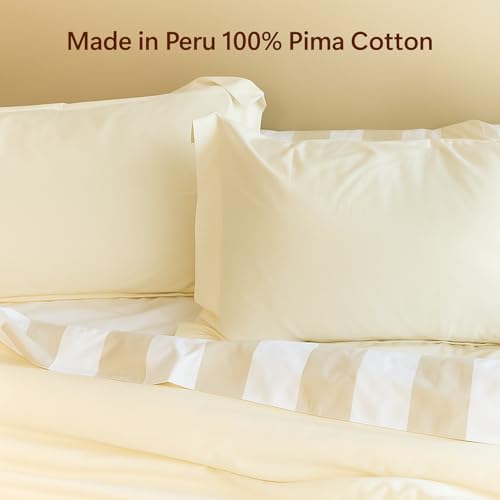Peru Pima 285 Thread Count Percal King/Cal King Duvet Cover Set - 100% Peruvian Pima Cotton, 3 Piece (1 Cover, 2 Pillowcases) - Cooling, Crisp, Deep Pocket, Hotel Quality Bedding - Slate - color: Slate, size: King/Cal King
