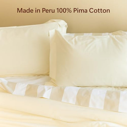 Peru Pima 285 Thread Count Percal Full/Queen Duvet Cover Set - 100% Peruvian Pima Cotton, 3 Piece (1 Cover, 2 Pillowcases) - Cooling, Crisp, Deep Pocket, Hotel Quality Bedding - Slate - color: Slate, size: Full/Queen