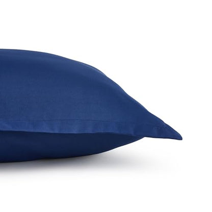 Amazon Basics 3-Piece Soft Microfiber Kid's Comforter and Pillow Sham Set, Full/Queen, Navy, Solid - color: Navy, size: Full/Queen