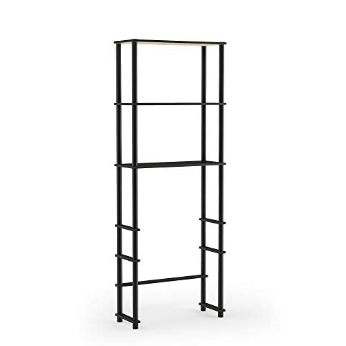 Furinno Turn-N-Tube with 3 Shelves Toilet Space Saver, Espresso/Black - color: Espresso/Black, style: Basic Rack